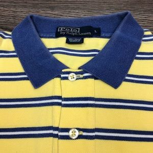 Polo by Ralph Lauren Shirts - Polo Ralph Lauren Yellow Blue Stripe Polo Shirt L Polo by Ralph Lauren Shirts - Polo Ralph Lauren Yellow Blue Stripe Polo Shirt L